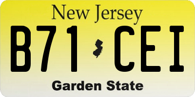 NJ license plate B71CEI