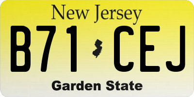 NJ license plate B71CEJ