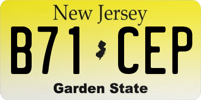 NJ license plate B71CEP