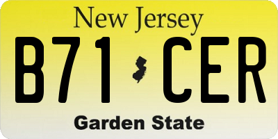 NJ license plate B71CER