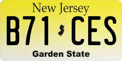 NJ license plate B71CES