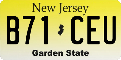 NJ license plate B71CEU