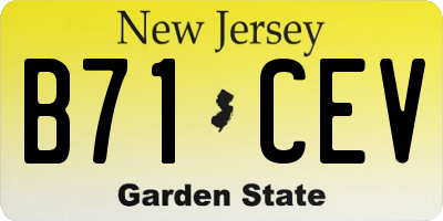 NJ license plate B71CEV