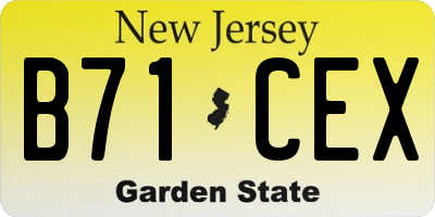 NJ license plate B71CEX
