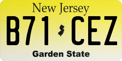 NJ license plate B71CEZ