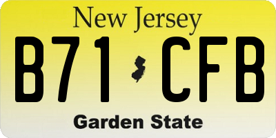 NJ license plate B71CFB