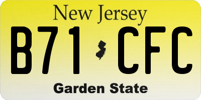 NJ license plate B71CFC