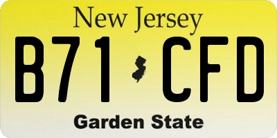 NJ license plate B71CFD