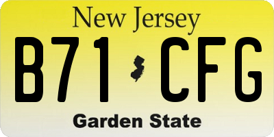 NJ license plate B71CFG