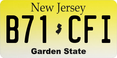 NJ license plate B71CFI