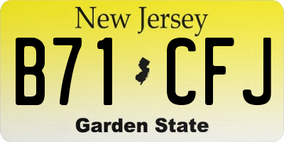 NJ license plate B71CFJ