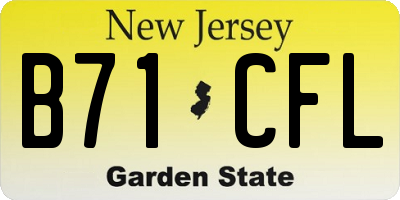 NJ license plate B71CFL