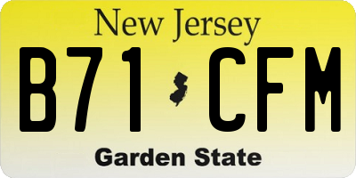 NJ license plate B71CFM