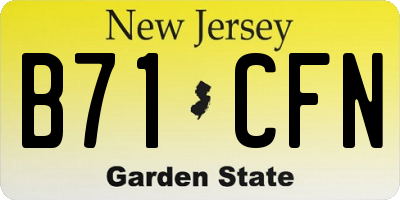 NJ license plate B71CFN