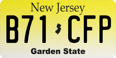 NJ license plate B71CFP