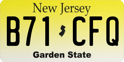 NJ license plate B71CFQ