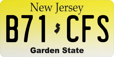 NJ license plate B71CFS