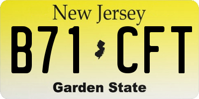 NJ license plate B71CFT