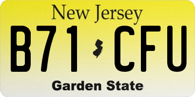 NJ license plate B71CFU
