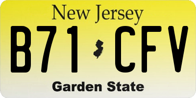 NJ license plate B71CFV
