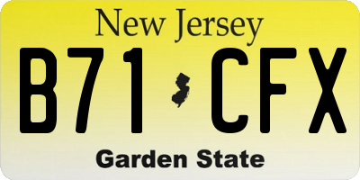 NJ license plate B71CFX