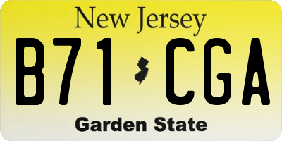 NJ license plate B71CGA