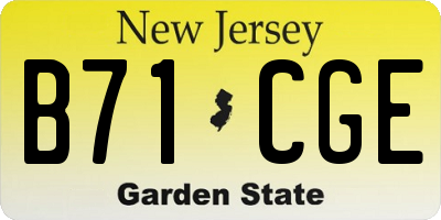 NJ license plate B71CGE