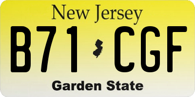 NJ license plate B71CGF