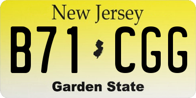 NJ license plate B71CGG