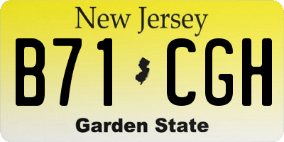 NJ license plate B71CGH
