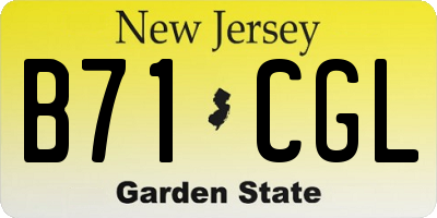 NJ license plate B71CGL