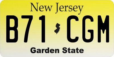 NJ license plate B71CGM
