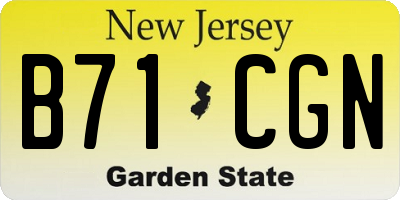 NJ license plate B71CGN