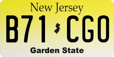 NJ license plate B71CGO