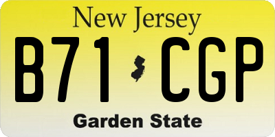 NJ license plate B71CGP