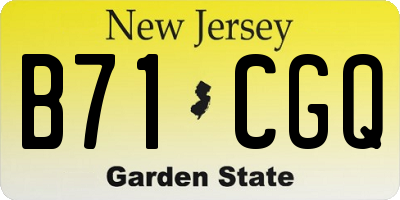 NJ license plate B71CGQ