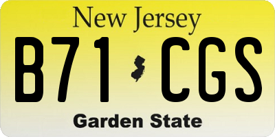 NJ license plate B71CGS