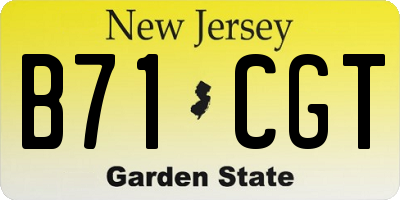 NJ license plate B71CGT