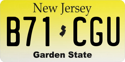 NJ license plate B71CGU