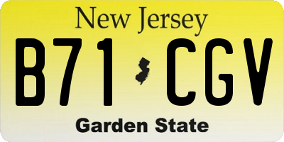 NJ license plate B71CGV