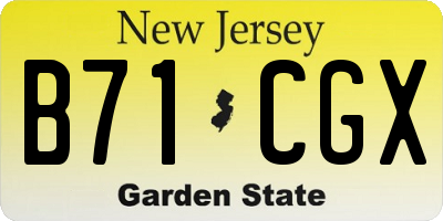 NJ license plate B71CGX
