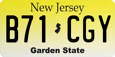 NJ license plate B71CGY
