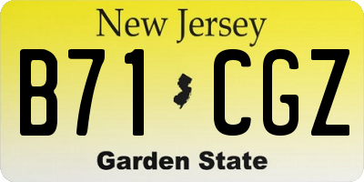 NJ license plate B71CGZ