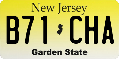 NJ license plate B71CHA
