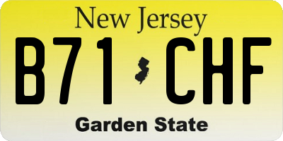 NJ license plate B71CHF