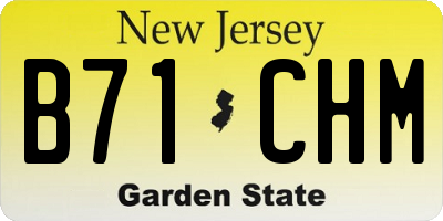 NJ license plate B71CHM