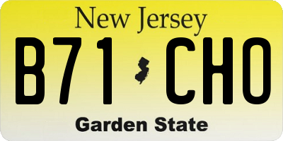 NJ license plate B71CHO