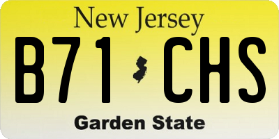 NJ license plate B71CHS