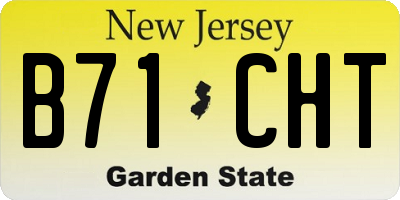 NJ license plate B71CHT