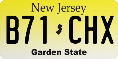NJ license plate B71CHX